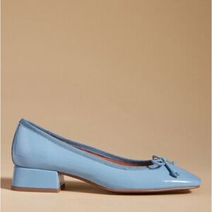 Bibi Lou Heeled Ballet Pumps — Patent Leather Bow Heels